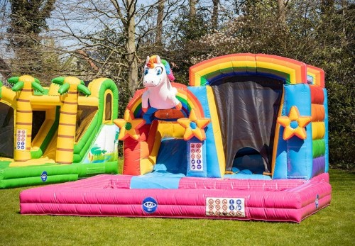 Mini Unicorn splash met glijbaan 